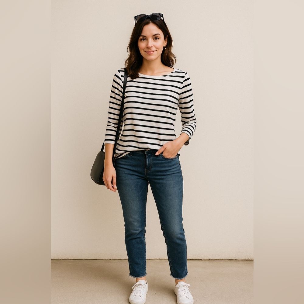 Calvin Klein Black and White Striped Shirt